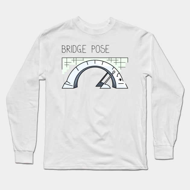 Bridge yoga pose comic drawing Long Sleeve T-Shirt by SooperYela